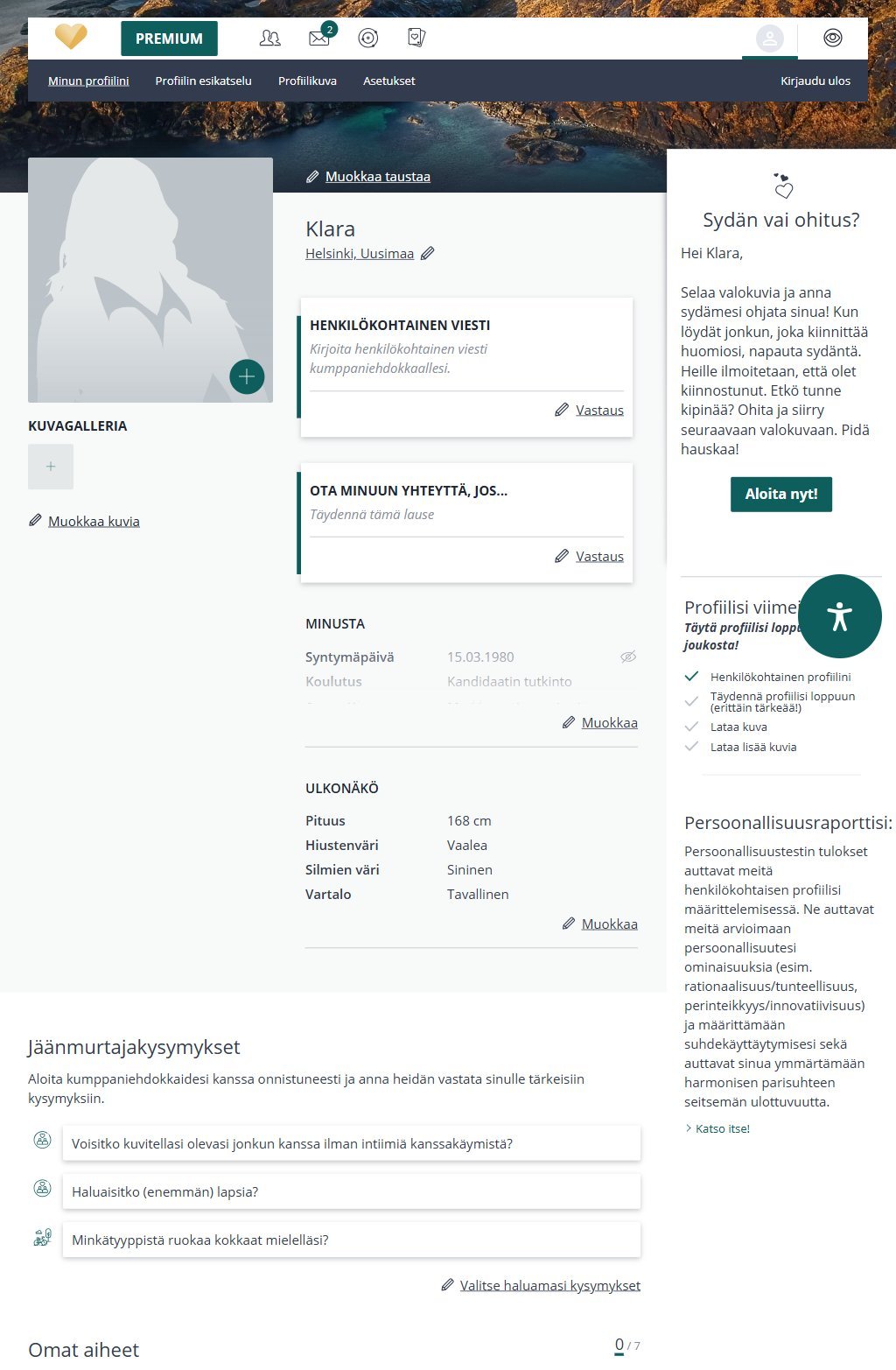 40treffit profiiliesimerkki Suomi