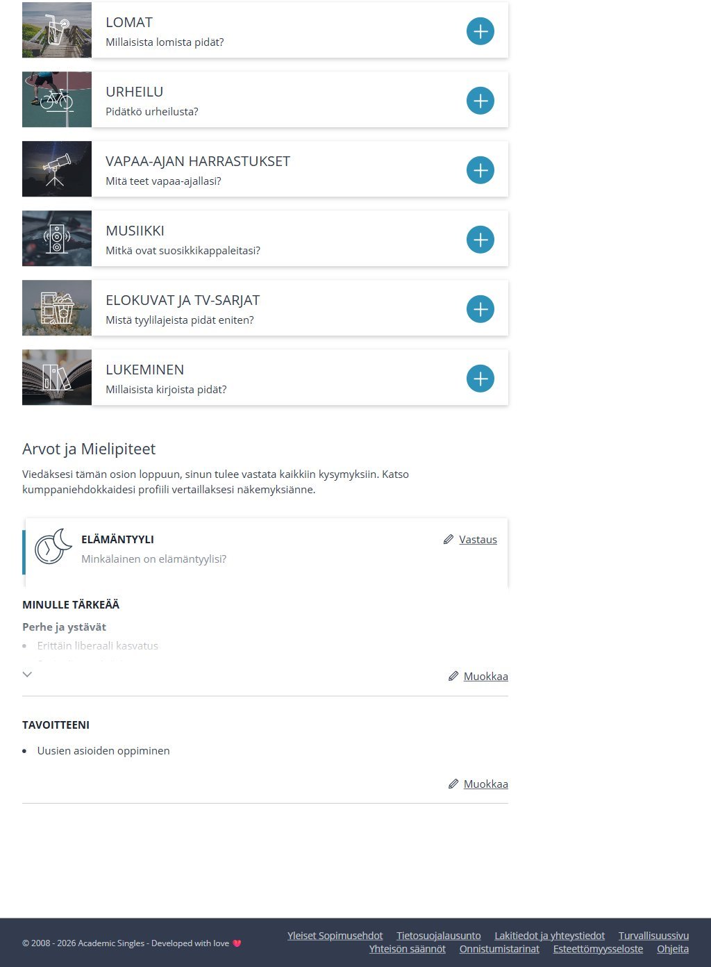 Academic Singles profil exempel 2
