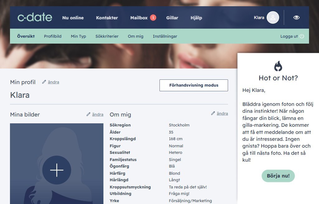 C-Date Profil Exempel 1